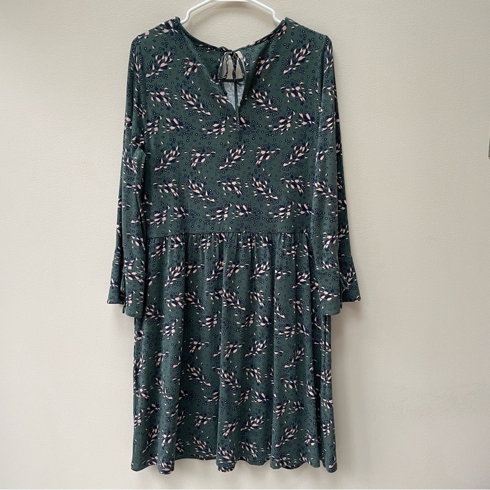 NWT Boden Green Floral Super Soft Long Sleeve Keyhole Posie Dress Size 10 - Picture 9 of 12
